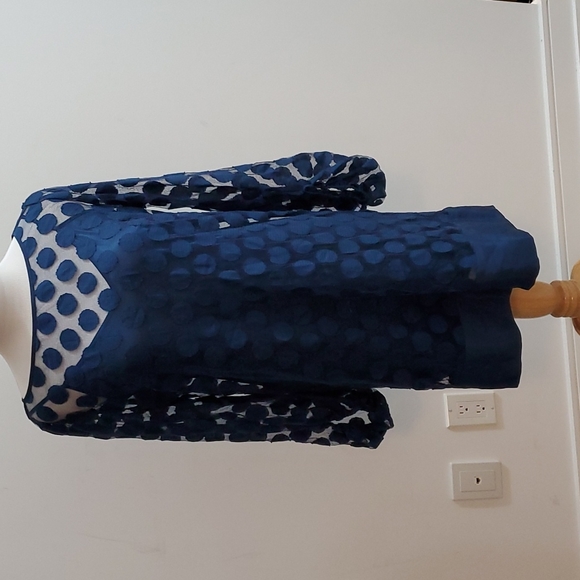 Laundry By Shelli Segal Dresses & Skirts - Laundry by Shelli Segal Blue Polka Dot Sheer Slip Dress